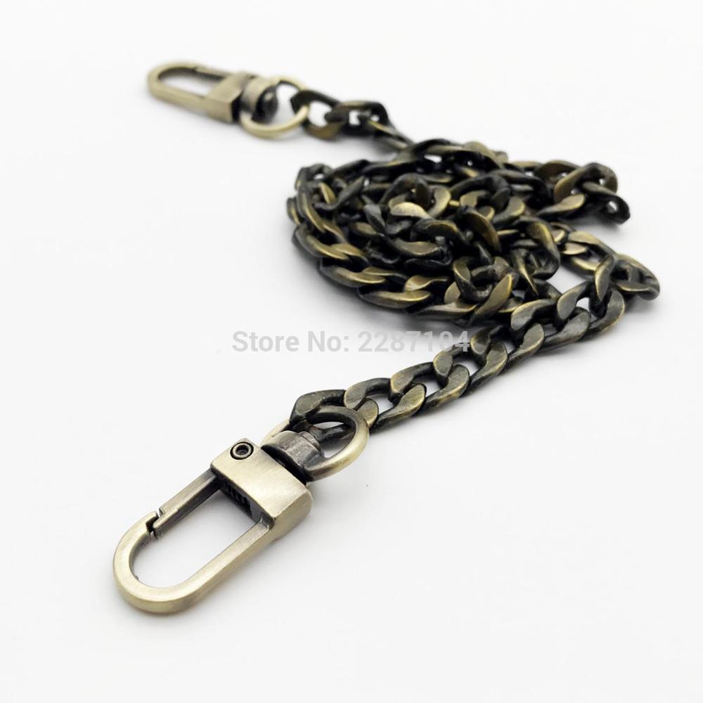 DIY 60mm 120cm Metal Handbag Purse Chain Leather Bag Strap Handle Shoulder Replacement Repair with Double Clasp Snap Clip