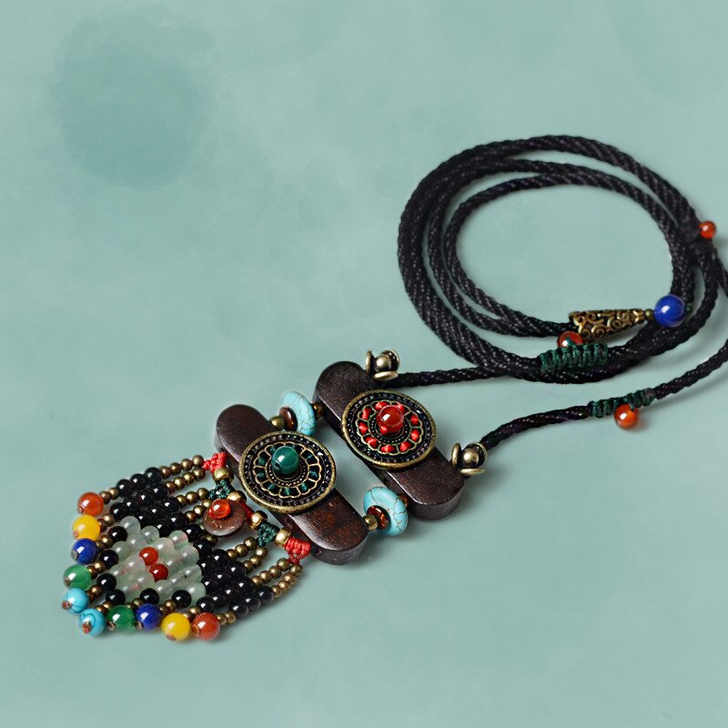 vrouwen ketting lange hout hanger vintage mode-sieraden accessoires raden trui kettingen XL151: Default Title