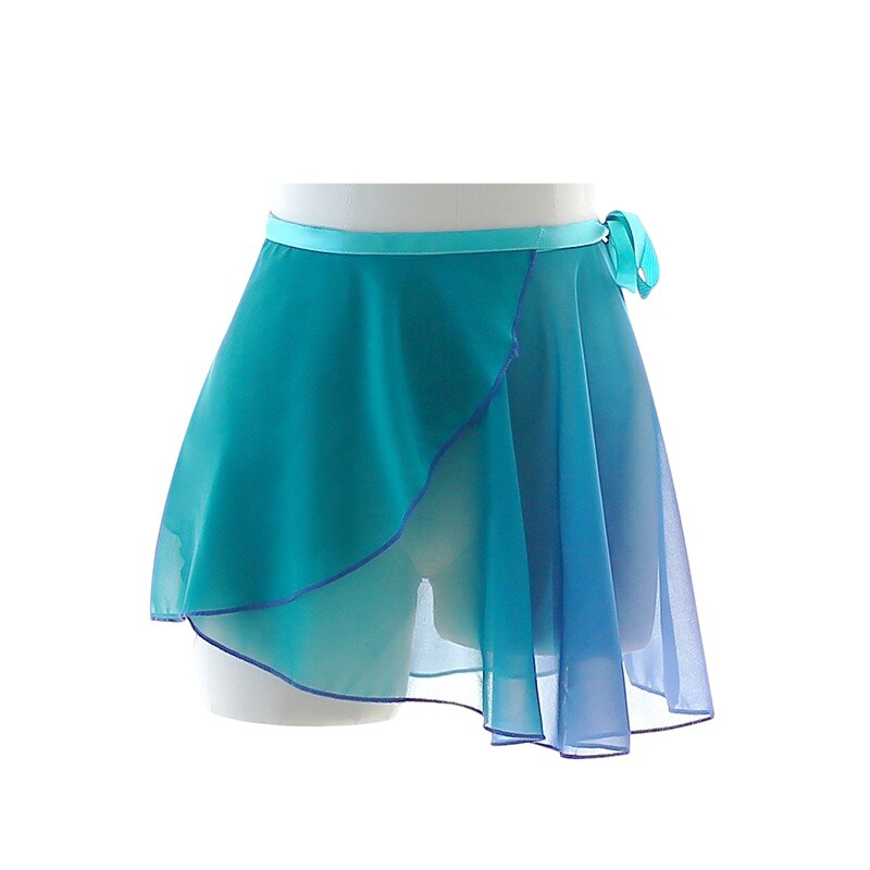 Faldas cortas de gasa para Ballet para mujer y niña, Ropa de baile ligera suave, falda de Ballet de Color contrastante negro-rojo
