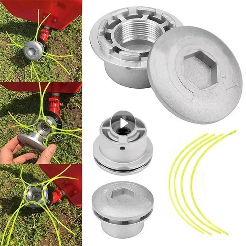Universal Trimmer Head Aluminium String Set Garden Grass Brush Cutter Bushes Accessories Durable Strimmer Head For Lawn Mower