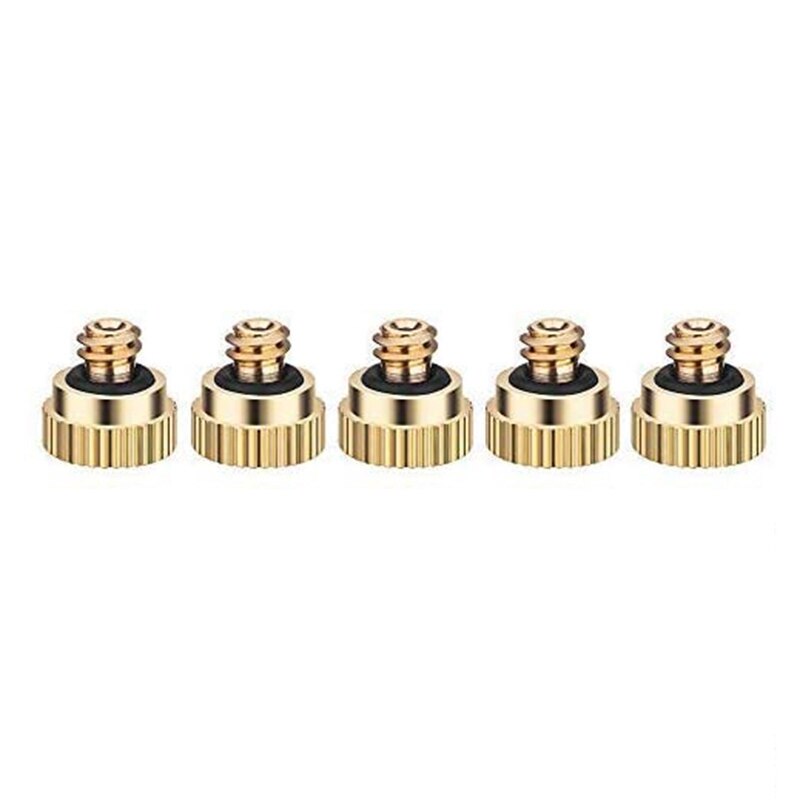 20 Pack Brass Misting Nozzles Tees, Dust Control Mist Nozzle Sprinkler for Outdoor Cooling System 0.3 mm
