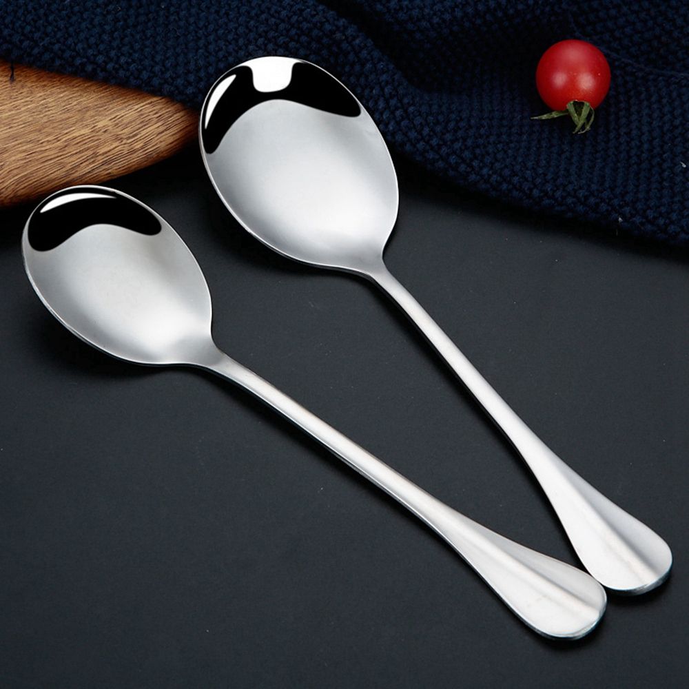 1PC Kitchen Dinner Dish Public Spoon Soup Restaurant Large Stainless Steel Distributing Spoon Buffet Serving Spoon