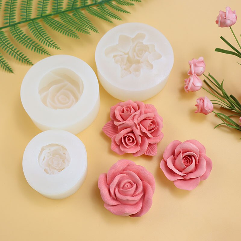 Rose blomst mousse kage silikone form chokolade form kage dekoration bagegrej fødevarekvalitet silikone