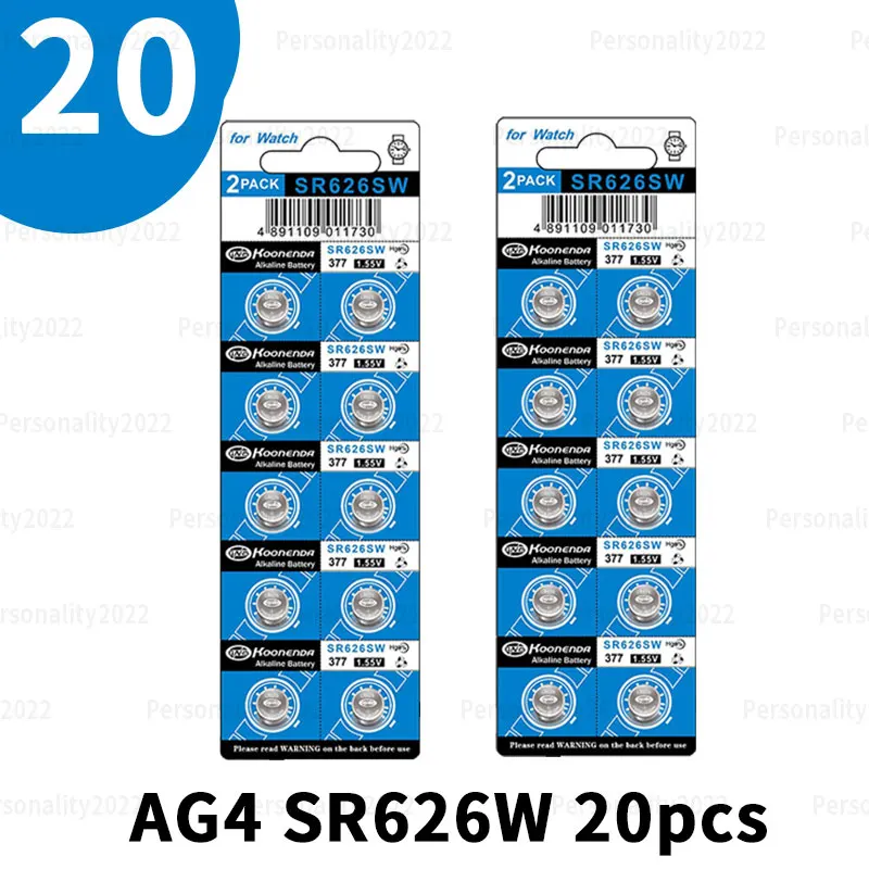 10-100 pz AG4 1.55 v Batteria Alcalina LR66 LR626 L626F SR626SW 377 Batterie a Bottone per Orologio Piccoli Dispositivi Elettronici: nero