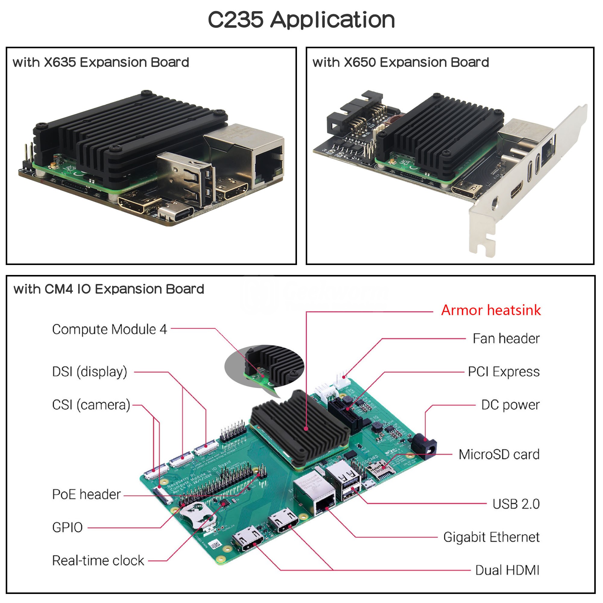 Raspberry Pi Compute Module 4 CM4 Ingebed Aluminium Heatsink/Koeler/Radiator/Beschermende Shell Ondersteuning 30Mm Fan (C235)
