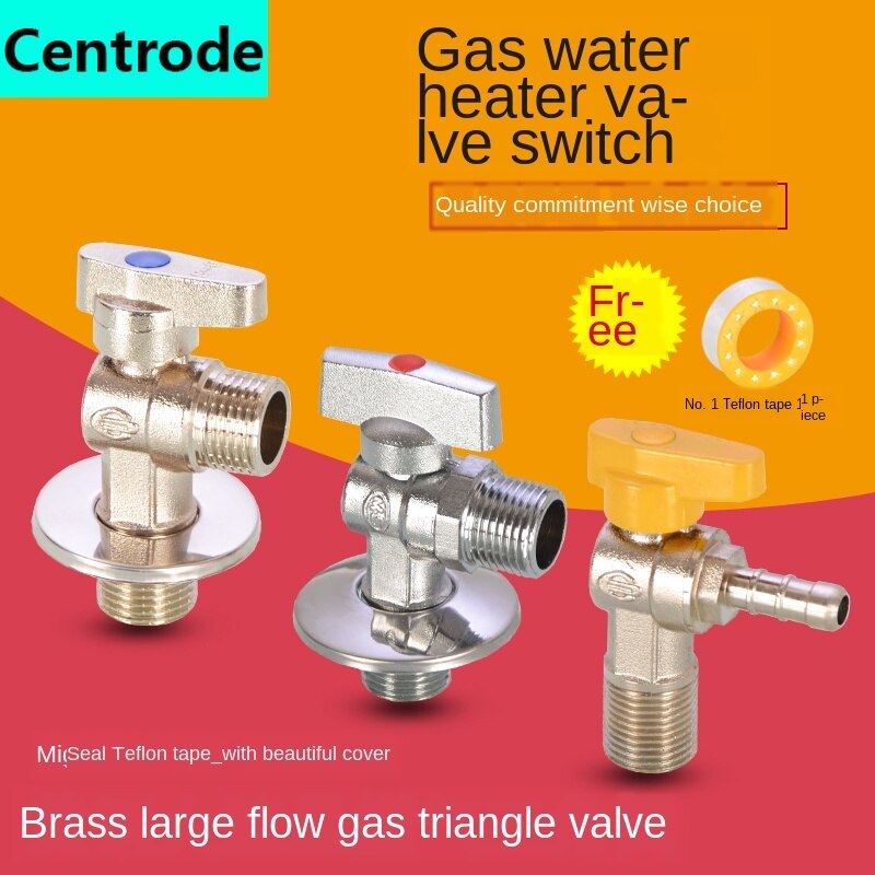 Triangle Valve 1/2IN 3/4IN Copper Ball Core Natural Gas Pipeline Stop Valve Eight-character Valve Large Flow Switch Ball Valve