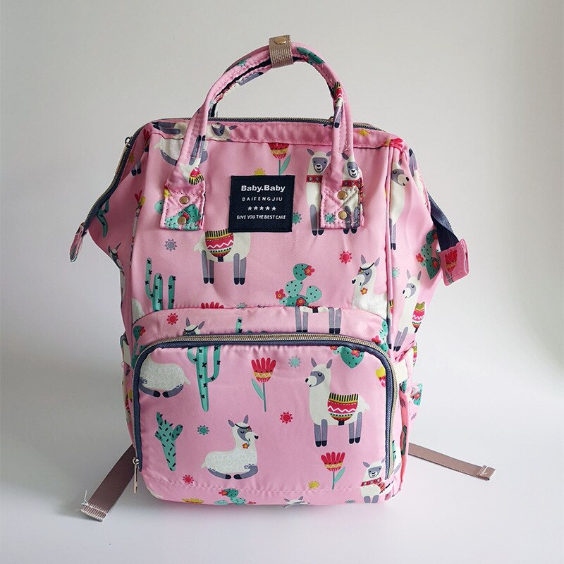 Stijl Gedrukt Multi-Functionele Mummie Zak Verpleging Mother 'S Zak Moederschap Pakket Verkoop Baoma Mode Rugzak: Alpaca Pink