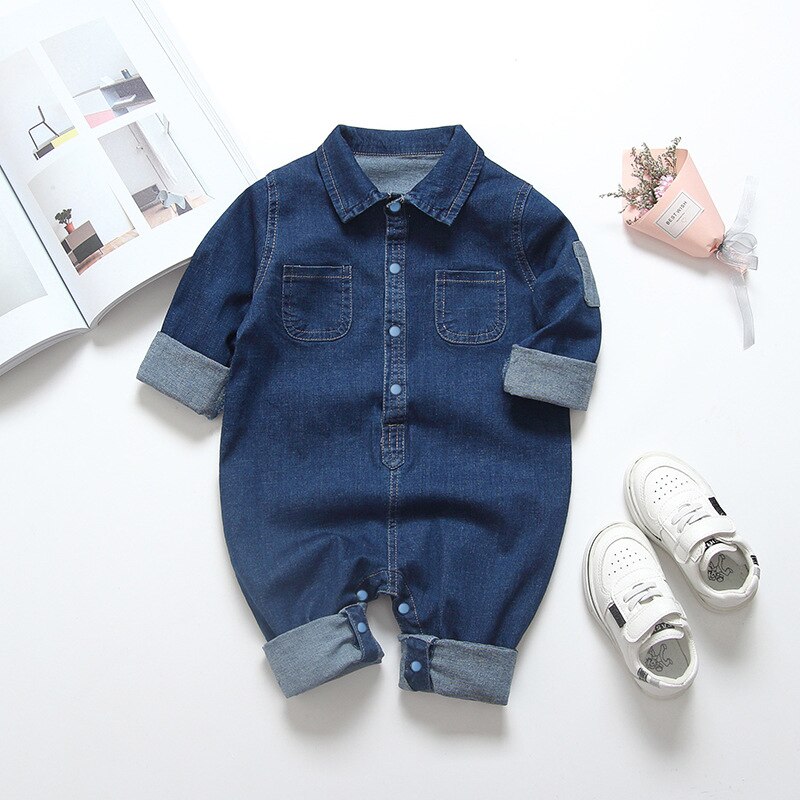 Diimuu Baby Kinderen Jongens Kleding Rompertjes Peuter Kids Overalls Denim Broek Casual Jumpsuits Lange Mouw Mode Broek