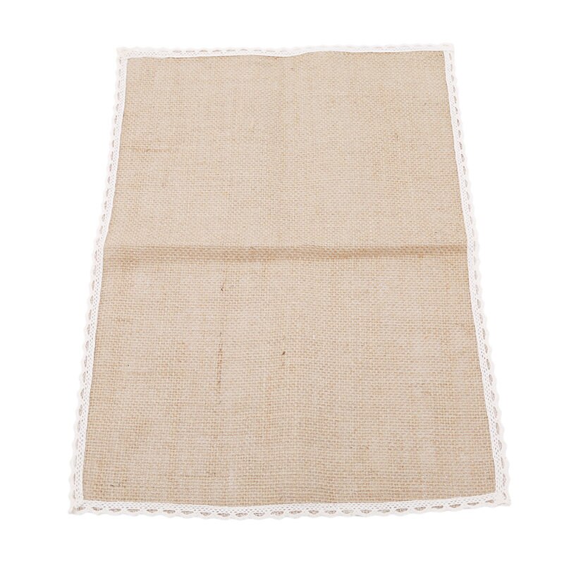 Square Dinner Table Mats Pads with Lace Natural Jute Placemats Table Mat Kitchen Dining Jute Table Decor Khaki