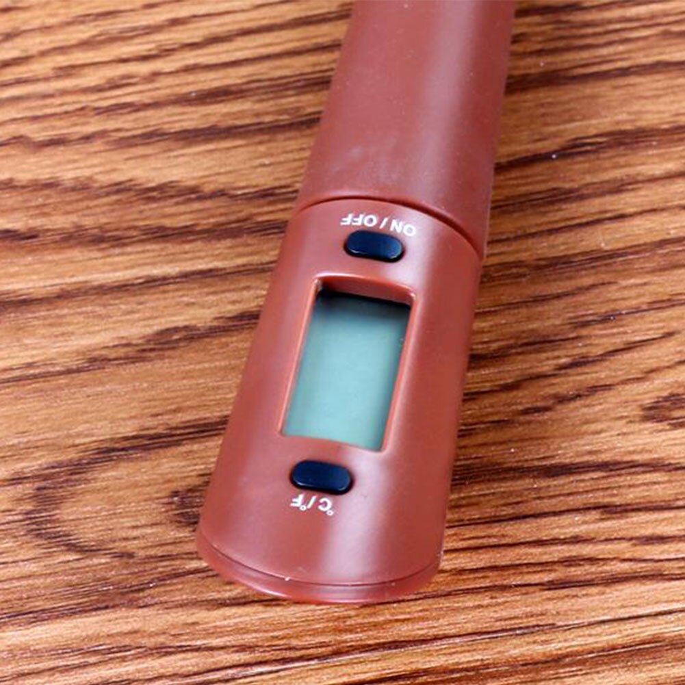 Bærbar skraber termometer køkken chokolade digital madværktøj lang sonde silikonespatel madlavning elektroniske gadgets