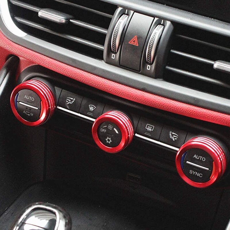 Ajuste para Alfa Romeo Giulia Stelvio , accesorios interiores para el coche, ajuste Interior, cubierta de la perilla del aire acondicionado