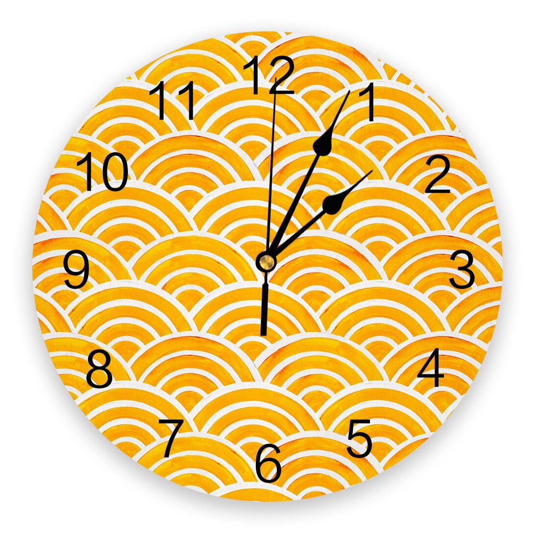 Japanese Wave Marigold Wall Clock Home Decor Bedroom Silent Oclock Watch Wall for Kitchen Living Room Wall Digital Clock