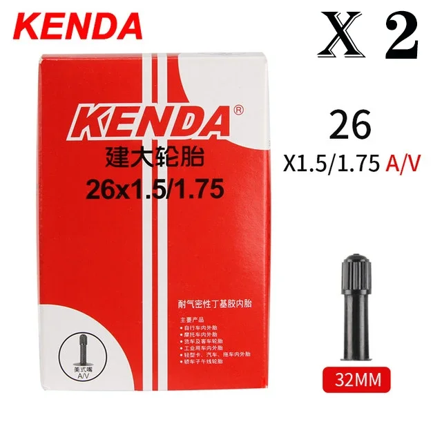 2 st kenda innerslang cykel 20/26/27.5/29/700c/23c schrader presta butylgummi mtb racercykel slang innerdäck cykeldelar