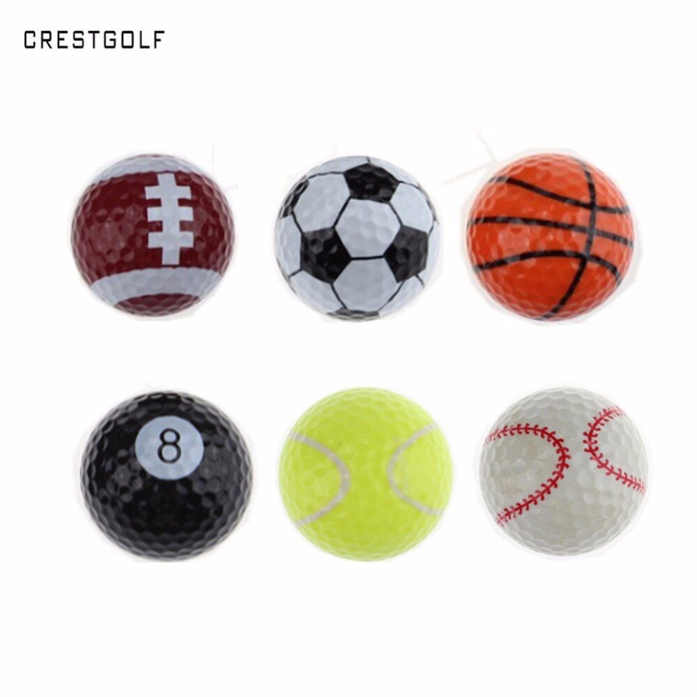 Crestgolf 6 Stuks Per Pack Novelty Sport Praktijk Golfballen Ballen Twee Layer Golf Pelotas Diverse Golfbal Driving Range bal