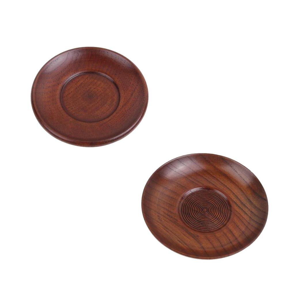 Juego de 2 piezas de pequeño recipiente de madera para salsa de Sushi con sabor a frijol