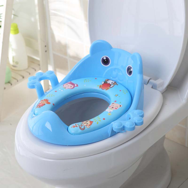 Baby toilet potter bærbare børn potte sikkert sæde med armlæn til pige drenge trænere komfortabel toilet ring spædbarn potte: Blå