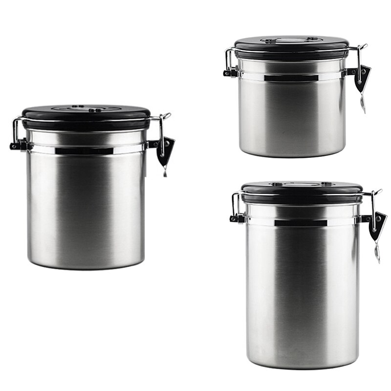 Coffee Storage Container Airtight Stainless Steel Coffee Canister Coffee Bean Container with Valve
