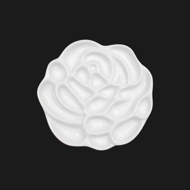 Ceramic Artist Watercolor Palette Rose-shaped Gouache Ceramic Palette Bone China Flower-shaped Paint Painting Supplies: Rose