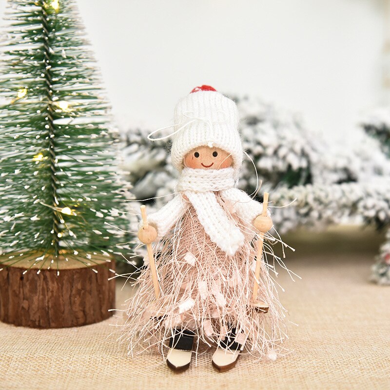 Décorations d'arbre de noël, poupée d'ange pour fille, pendentif Kawaii, ornements d'arbre de noël pour nouvel an, de noël pour enfants,: C 1PC