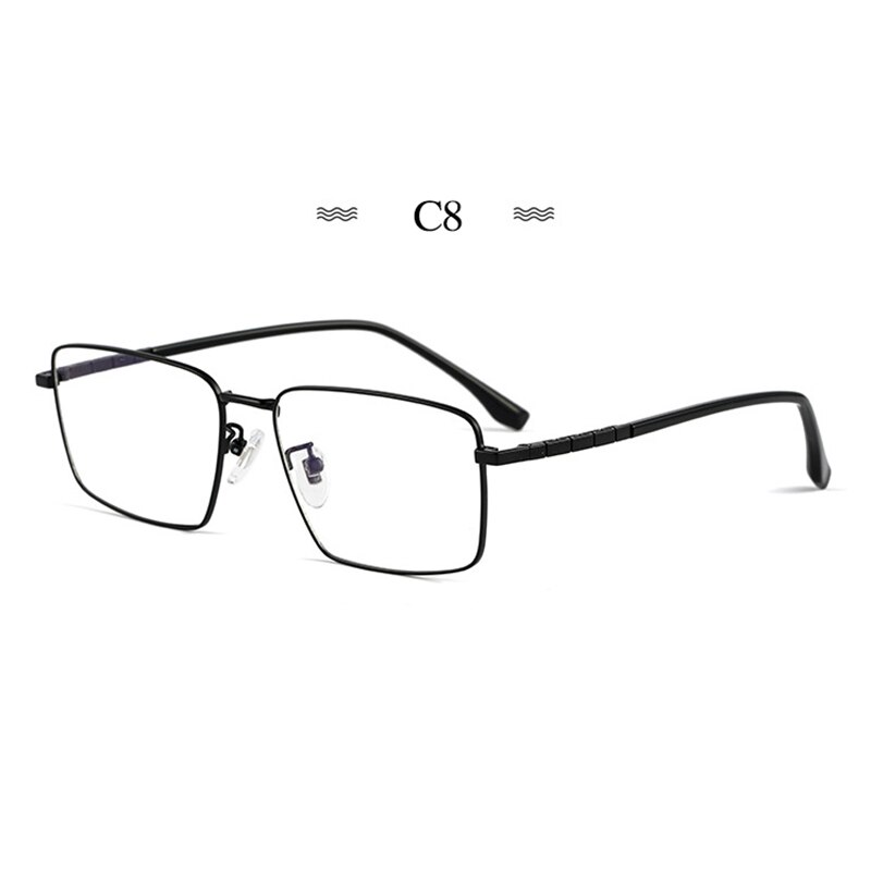 Montura de gafas de titanio puro para hombre, gafas graduadas de , a la , estilo de negocios, T8635T: C8
