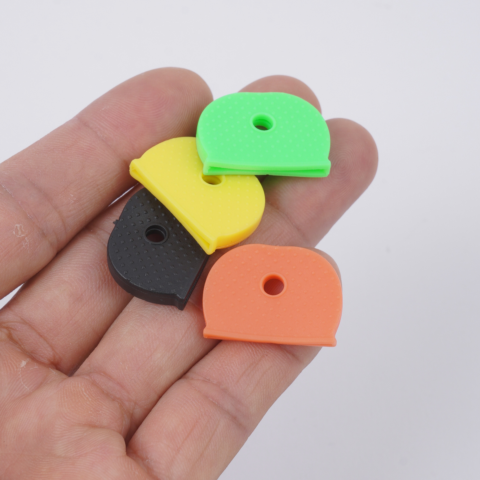 32Pcs Hollow Elastic Multi Color Rubber Soft Key Locks Keys Cap Key Covers Toppers Silicone Keyring Case