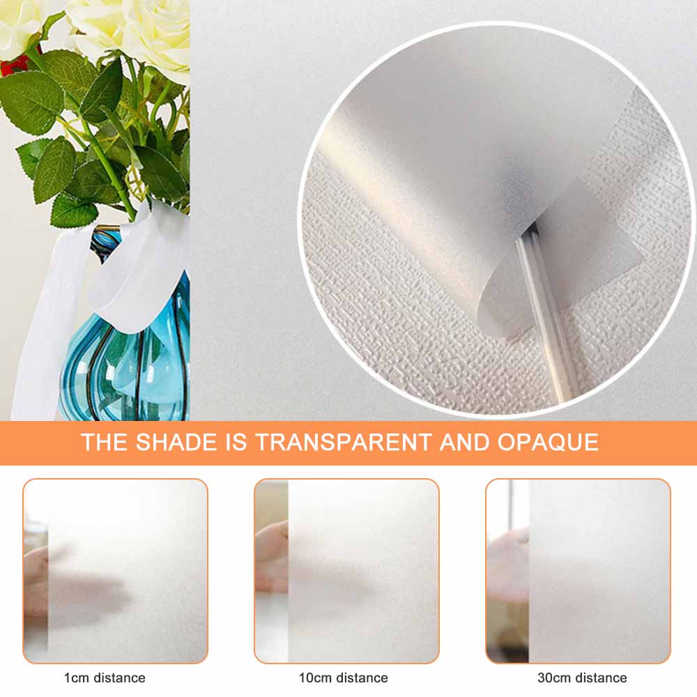 45x200cm Matte Window Film Stained Glass Decorative Window Sticker Privacy Frosted Self Adhesive Film Window Decal For Glass