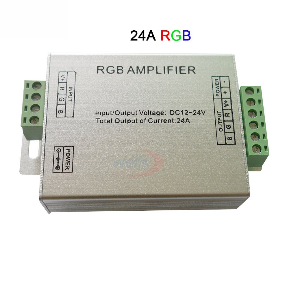 DC12V-24V Led Rgbw/Rgb Versterker 12A 24A 30A 3CH 4CH Output Rgbw/Rgb Led Light Strip Power Repeater console Controller: 24A RGB Amplifier