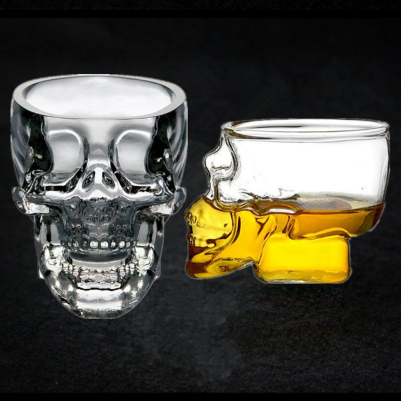 3D Transparante Creatieve Skull Shot Glas Kristal Hoofd Cup Voor Whiskey Thuis Bar Schedel Glas Bier Cup Drinkware Y