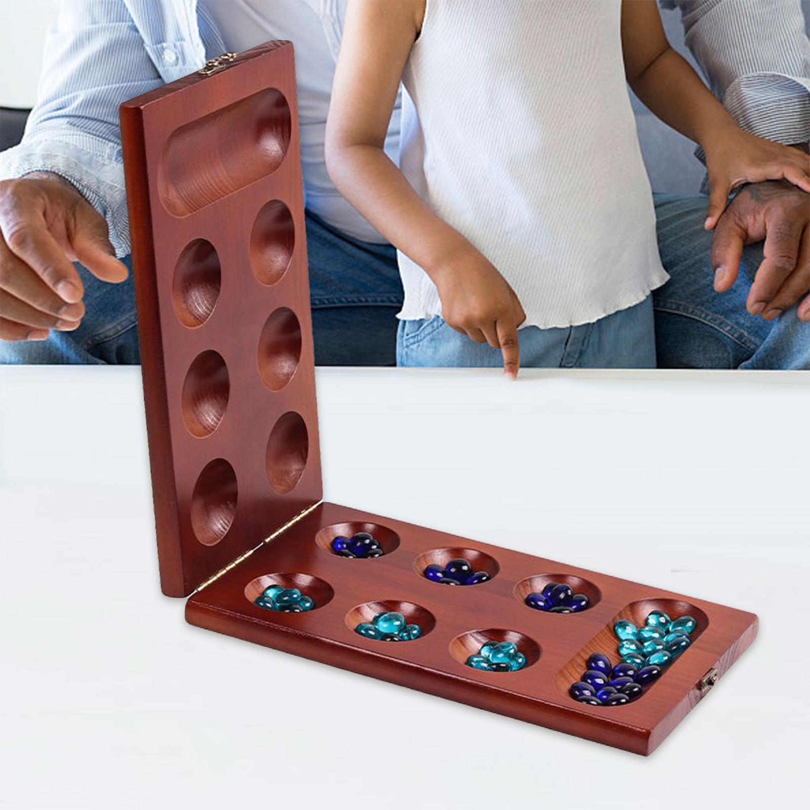 Wooden Mancala Board Game, Educational Logic Strategy Game for Entertainment