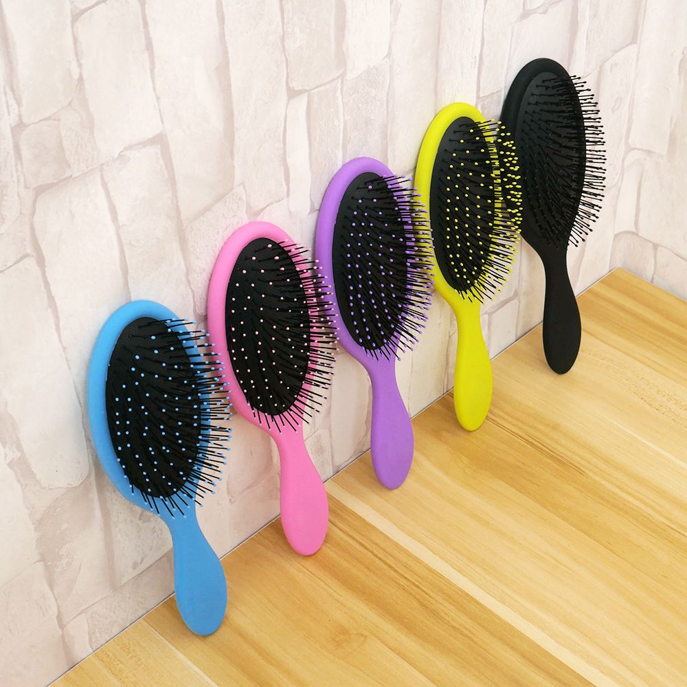 Peine desenredante de pelo para hombres y mujeres, cerdas húmedas y secas, mango de plástico, cepillos para el cabello, , 1 ud.