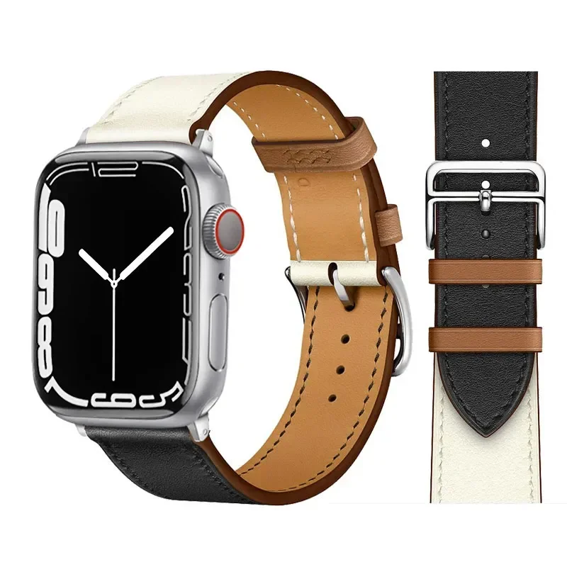 Leather straps For Apple watch band 46mm 44mm 45mm 41mm 42mm 38 40mm bracelet for iWatch ultra 2 49mm series 10 9 8 7 6 5 4 3 SE