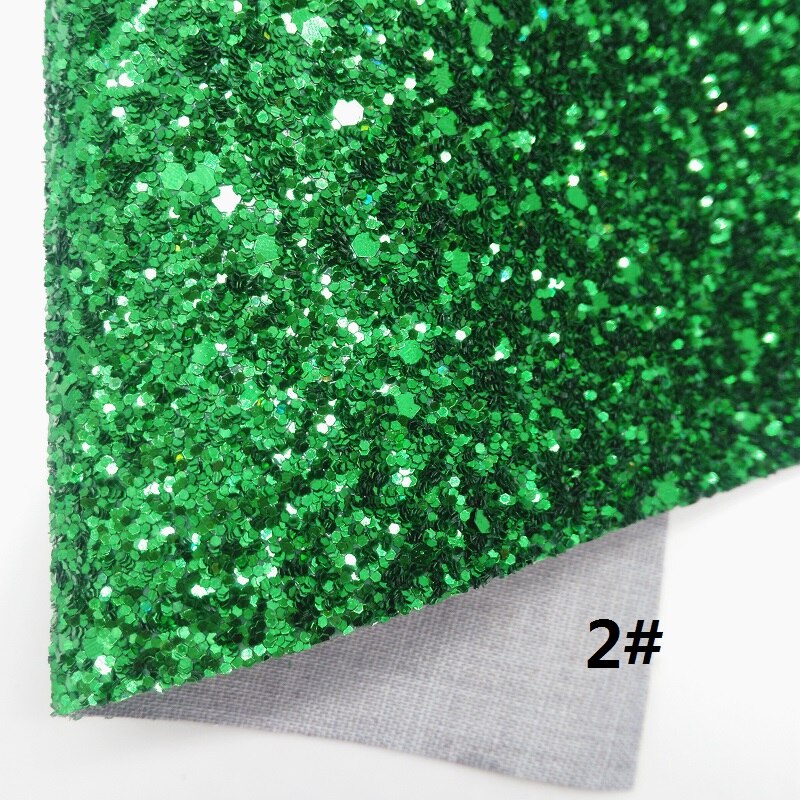 Grønt chunky glitter lærred , 8 " x11 " glitter lagner, imiteret læder lagen, chunky glitter hår sløjfe og ørering stof  xm017: 2
