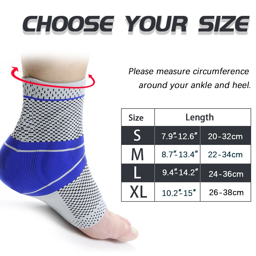 TopRunn Foot Socks Ankle Brace Compression Support Sleeve with Silicone Gel-Boosts Recovery from Joint Pain,Sprain, Heel Spur