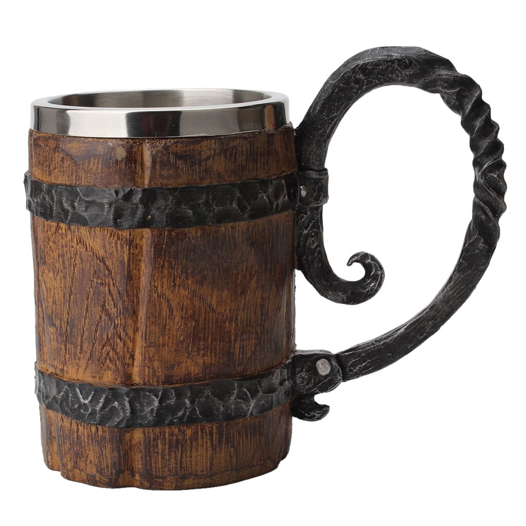 Nachahmung Holz Bier Becher Edelstahl Tasse für Bier Gläser Wein/Milch/