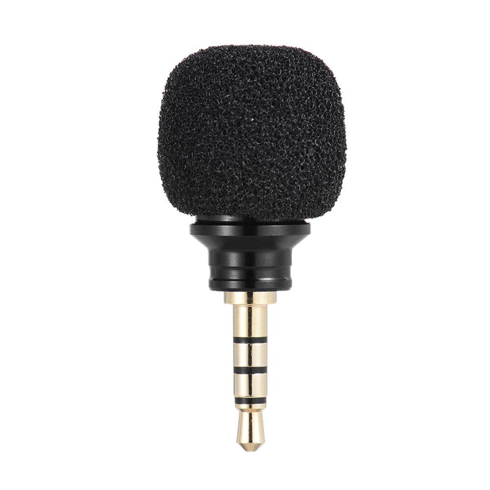 Smartphone Portable Mini Microphone Omni-Directional Cellphone Mic For Meeting Recorder For 3.5mm Jack Mobile Phone: Black