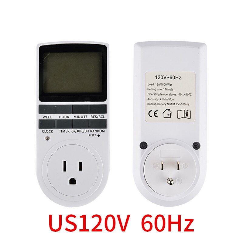 Elektronisk digital 220v timer switch 24 timers cyklisk eu uk au us br fr stik køkken timer stikkontakt programmerbar timing stikkontakt: Os