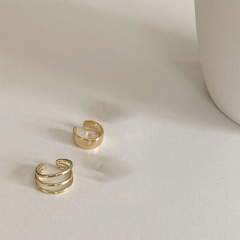 Puck Rock – boucles d'oreilles étoile en cristal pour femmes, manchette à un côté, Vintage, doré, de noël, de saint-valentin: e155jin