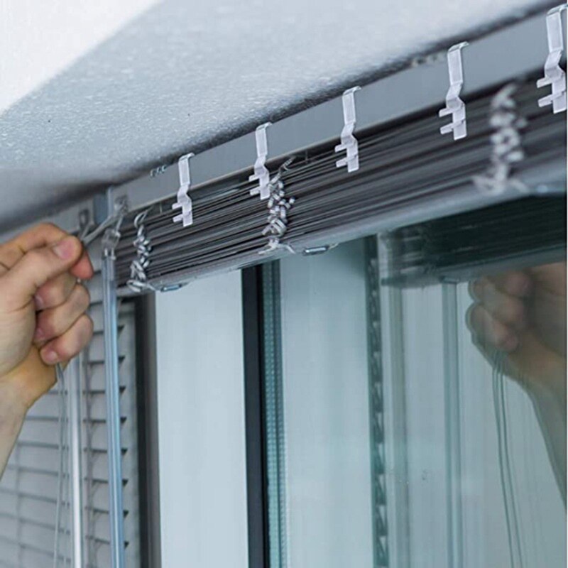 20Pcs Window Valance Clip Clear Plastic Hidden Retainer Horizontal Blind Bracket 85AC