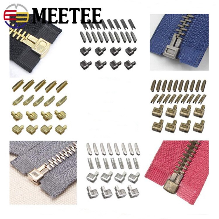 100pcs 3# 5# 8# 10# Nylon Resin Metal Zipper Stopper Open-end Zipper Slider Socket Repair Insert Box Pin Retainer Replacement