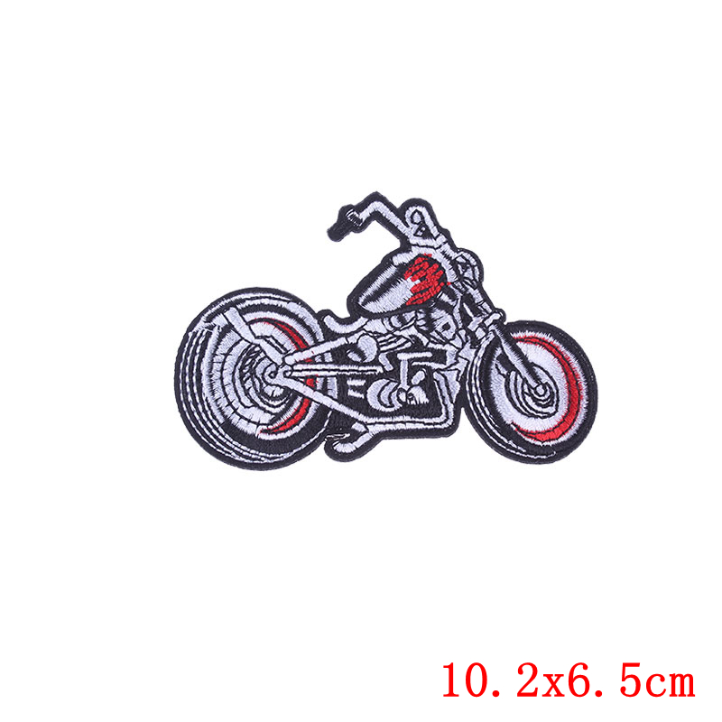 Naszywki motocyklowe kolorowe haftowane naszywki do prasowania na ubrania punkowe, męskie, do szycia kurtki motocyklowej diy