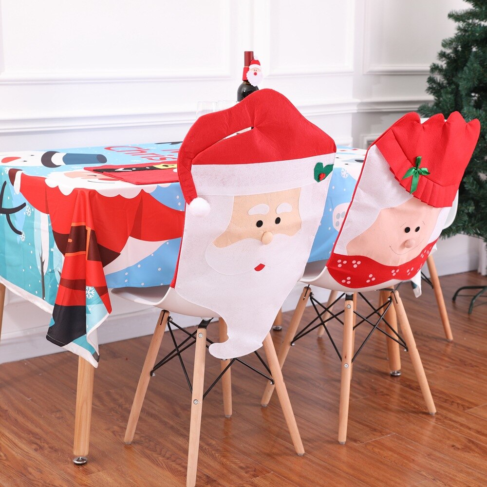 Umweltfreundliche Vliesstoffe Santa Claus Weihnachten Hütte für Stuhl Xtmas Partei Dekor Hause Dekoration Zubehör