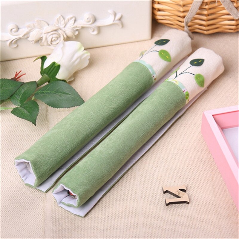 Cubiertas de manija de puerta de nevera, Protector antideslizante de 2 piezas, guantes de doble puerta para refrigerador, accesorios de decoración del hogar transparentes para mantener el calor: 1 pair long leaves