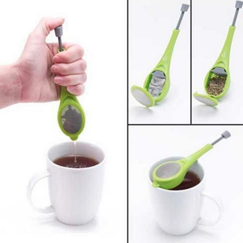 Tea Infuser Built-in plunger Healthy Intense Flavor Reusable Tea bag Plastic Tea&amp;Coffee Strainer Measure Swirl Steep Stir&amp;Press