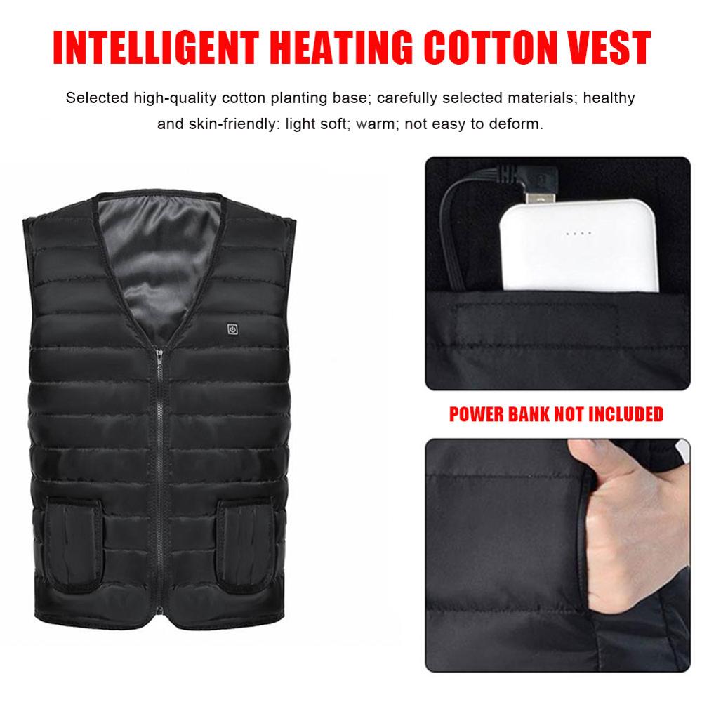 smart oppvarmingsvest 5 stk oppvarmingsfilm elektrisk oppvarming klær usb oppvarming 3 gir justerbar Vest varm Vest