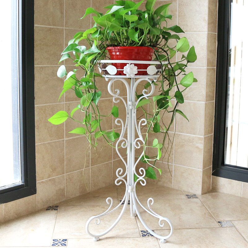 Flower stand flower pot rack single Floor type wrought iron European style indoor living room hanging orchid plant rack