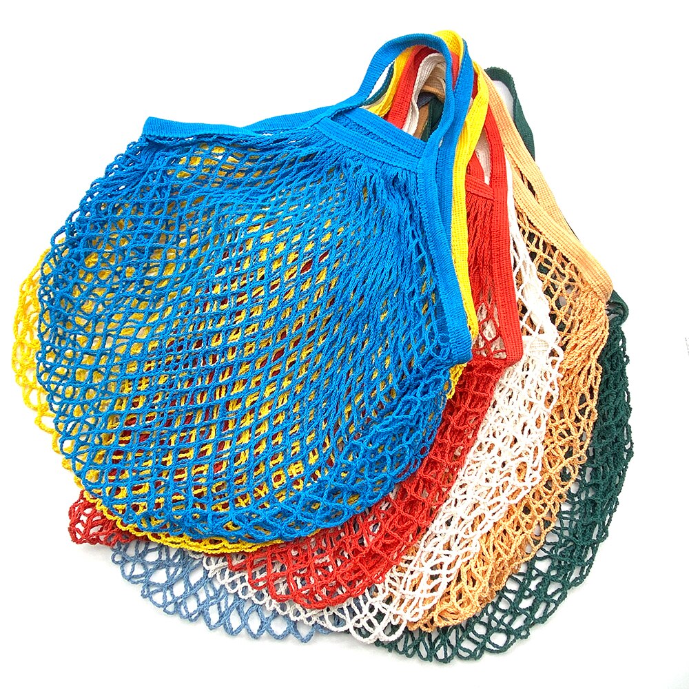 Totes Gittergewebe Tasche Baumwolle Schnur Produzieren Einkaufen Schildkröte-taschen Lebensmittel Kurzen Griff Netz Schulter-Tasche Obst Gemüse wiederverwendbar