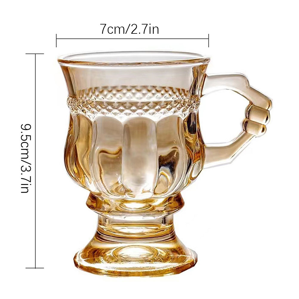 Tall Coffee Glass Mugs Heat Resistant Decorative Cup For Tea Coffee