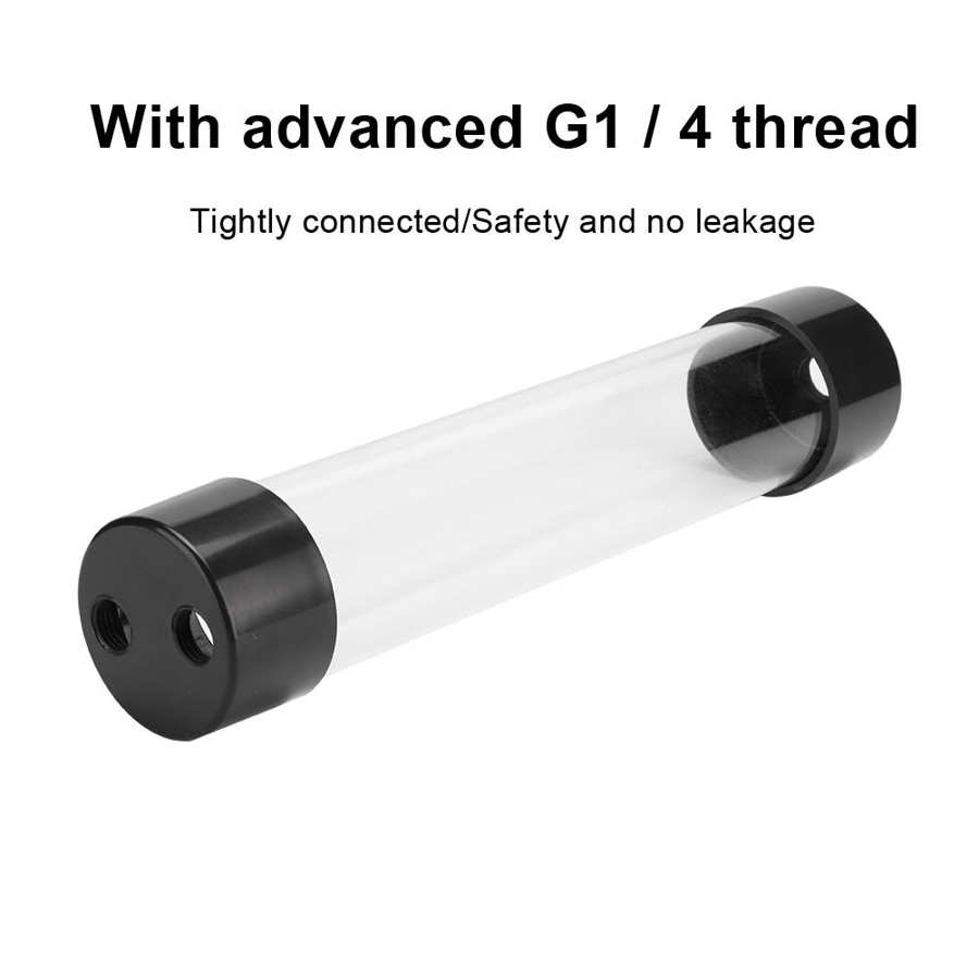 Cylindrical water cooling water tank 240mm transparent water cooling water tank PC chiller water cooling tank with /4 thread