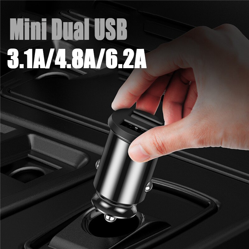 Mini 3,1 A/4,8 A/6,2 A USB Auto Ladegerät Dual USB praktisch-ladegerät Versteckte Auto USB Ladegerät tragbare Auto Ladung für iPhone X 11 Samsung