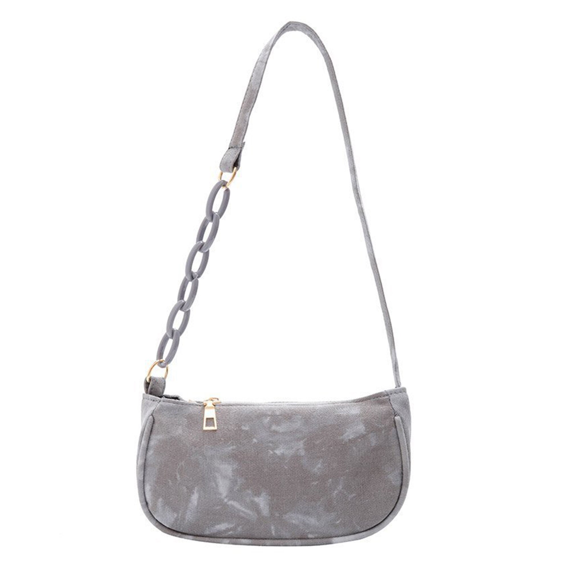 årgang kjede kvinner retro skulderveske stilig slipsfarge trykk kløtsj veske lett bryst veske glidelås: En